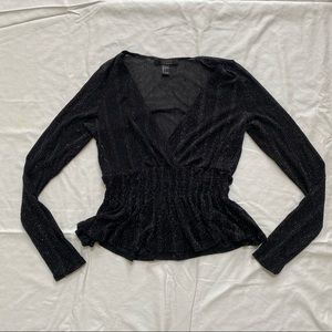 Black Metallic Party Top